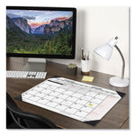 Two-Color Monthly Desk Pad Calendar, 22 x 17, White Sheets, Black Corners, 12-Month (Jan to Dec): 2025