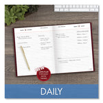 Standard Diary Daily Diary, 2025 Edition, Medium/College Rule, Red Cover, (200) 9.5 x 7.5 Sheets
