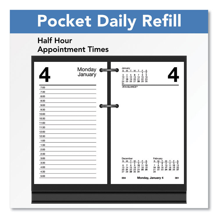 Desk Calendar Refill, 3.5 x 6, White Sheets, 12-Month (Jan to Dec): 2025