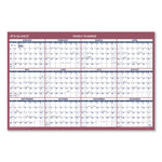Vertical/Horizontal Wall Calendar, 24 x 36, White/Blue/Red Sheets, 12-Month (Jan to Dec): 2025