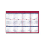Erasable Vertical/Horizontal Wall Planner, 24 x 36, White/Blue/Red Sheets, 12-Month (Jan to Dec): 2025