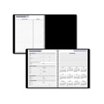 DayMinder Open-Schedule Weekly Appointment Book, 8.75 x 7, Black Cover, 12-Month (Jan to Dec): 2025