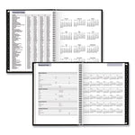 DayMinder Hardcover Weekly Vertical-Column Format Appointment Book, 11 x 8, Black Cover, 12-Month (Jan to Dec): 2025