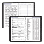 DayMinder Block Format Weekly Appointment Book, Tabbed Telephone/Add Section, 8.5 x 5.5, Black, 12-Month (Jan to Dec): 2025
