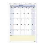 QuickNotes Wall Calendar, 12 x 17, White/Blue/Yellow Sheets, 12-Month (Jan to Dec): 2025
