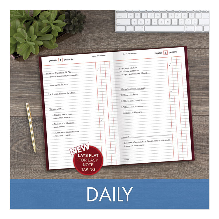 Standard Diary Daily Journal, 2025 Edition, Wide/Legal Rule, Red Cover, (210) 12 x 7.75 Sheets
