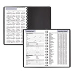 DayMinder Block Format Weekly Appointment Book, 8.5 x 5.5, Black Cover, 12-Month (Jan to Dec): 2025