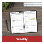 DayMinder Block Format Weekly Appointment Book, 8.5 x 5.5, Black Cover, 12-Month (Jan to Dec): 2025
