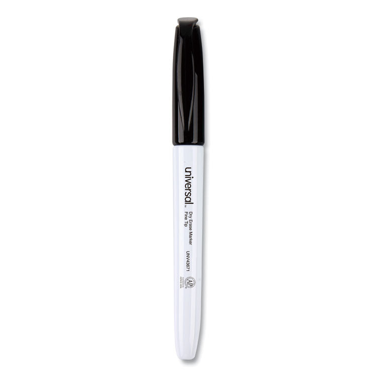 Pen Style Dry Erase Marker, Fine Bullet Tip, Black, Dozen