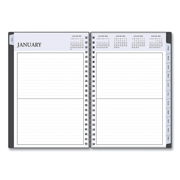 Passages Non-Dated Perpetual Daily Planner, 8.5 X 5.5, Black Cover, 60-Month (jan To Dec): 2021 To 2025