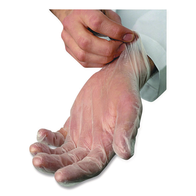 V5201 Series Powder-Free Vinyl Gloves, Small, 3 mil Thick, 9" Long, Clear, 100/Box