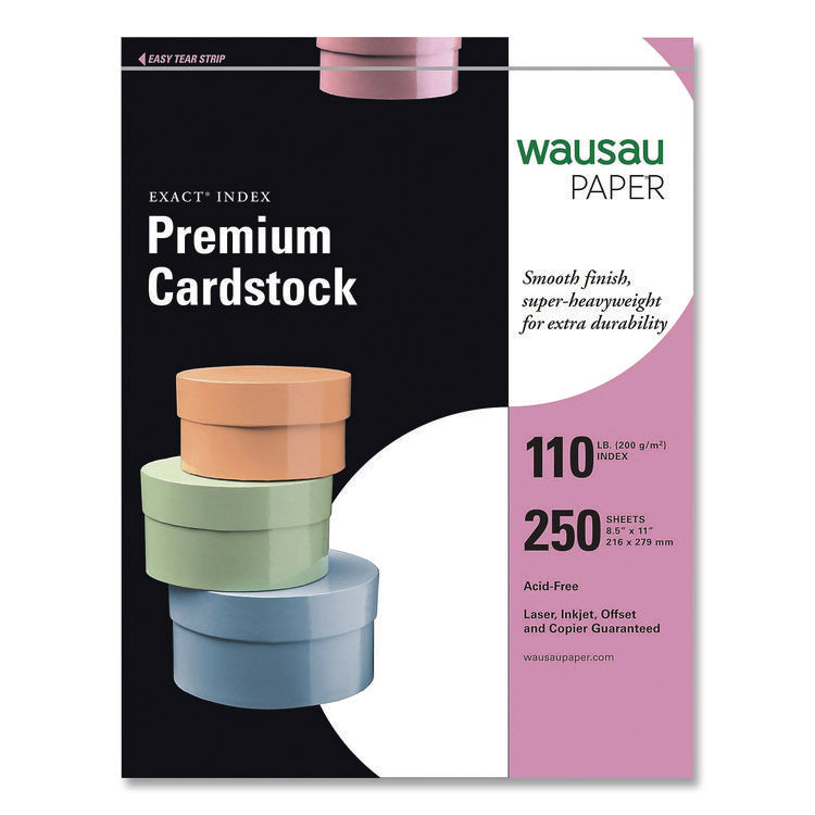 EXACT INDEX CARD STOCK, 94 BRIGHT, 110 LB INDEX WEIGHT, 8.5 X 11, WHITE, 250/PACK