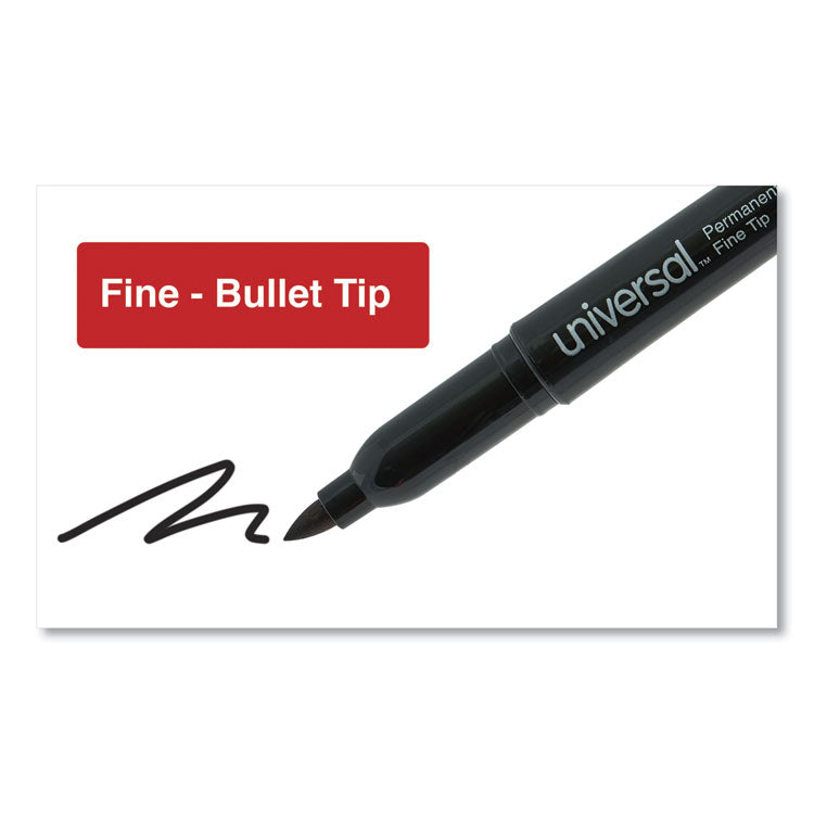 Pen-Style Permanent Marker Value Pack, Fine Bullet Tip, Black, 36/pack