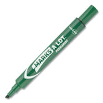 Marks A Lot Large Desk-Style Permanent Marker, Broad Chisel Tip, Green, Dozen (8885)