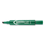 Marks A Lot Large Desk-Style Permanent Marker, Broad Chisel Tip, Green, Dozen (8885)