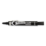 Marks A Lot Large Desk-Style Permanent Marker With Metal Pocket Clip, Broad Bullet Tip, Black, Dozen (24878)