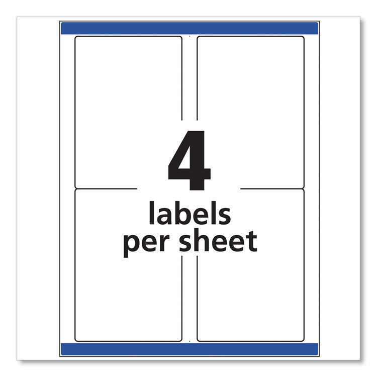 Shipping Labels W/ Trueblock Technology, Laser Printers, 3.5 X 5, White, 4/sheet, 100 Sheets/box