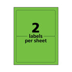 High-Visibility Permanent Laser ID Labels, 5.5 x 8.5, Neon Green, 200/Box