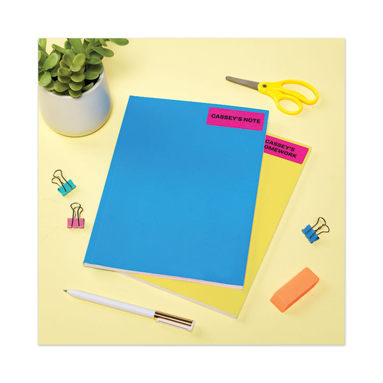 High-Visibility Permanent Laser ID Labels, 1 x 2.63, Neon Magenta, 750/Pack