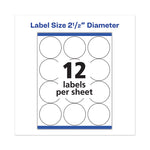 Permanent Laser Print-To-The-Edge Id Labels W/surefeed, 2 1/2"dia, White, 300/pk