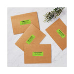High-Visibility Permanent Laser ID Labels, 1 x 2.63, Neon Green, 750/Pack
