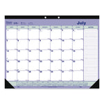 Academic 13-Month Desk Pad Calendar, 21.25 x 16, White/Blue/Green Sheets, Black Headband, 13-Month: July 2025 to July 2026