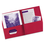 Two-Pocket Folder, Prong Fastener, 0.5" Capacity, 11 X 8.5, Red, 25/box