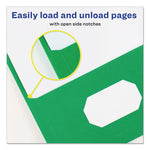 Two-Pocket Folder, Prong Fastener, 0.5" Capacity, 11 X 8.5, Green, 25/box