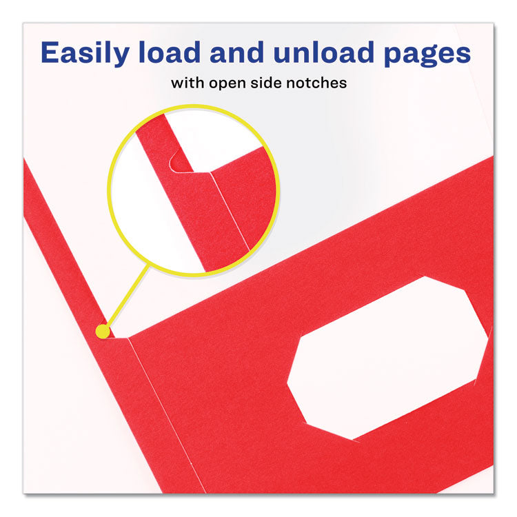 Two-Pocket Folder, 40-Sheet Capacity, 11 X 8.5, Red, 25/box