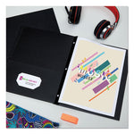 Two-Pocket Folder, Prong Fastener, 0.5" Capacity, 11 X 8.5, Black, 25/box