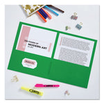 Two-Pocket Folder, 40-Sheet Capacity, 11 X 8.5, Green, 25/box
