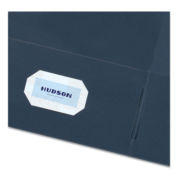 Two-Pocket Folder, 40-Sheet Capacity, 11 X 8.5, Dark Blue, 25/box
