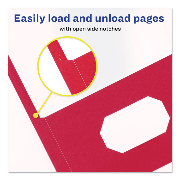 Two-Pocket Folder, Prong Fastener, 0.5" Capacity, 11 X 8.5, Red, 25/box