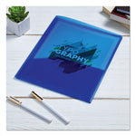 Plastic Two-Pocket Folder, 20-Sheet Capacity, 11 X 8.5, Translucent Blue