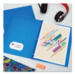 Two-Pocket Folder, Prong Fastener, 0.5" Capacity, 11 X 8.5, Light Blue, 25/box