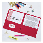 Two-Pocket Folder, 40-Sheet Capacity, 11 X 8.5, Red, 25/box