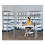 Stor/file Medium-Duty Storage Boxes, Legal Files, 15.88" X 25.38" X 10.25", White/blue, 4/carton