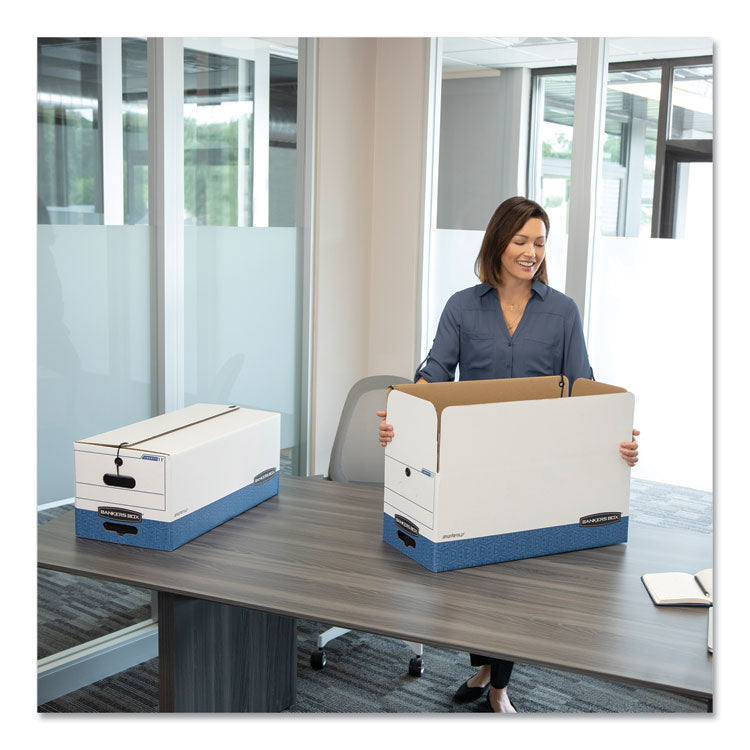 Liberty Heavy-Duty Strength Storage Boxes, Letter Files, 12.25" X 24.13" X 10.75", White/blue, 4/carton
