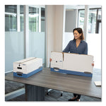 Stor/file Medium-Duty Strength Storage Boxes, Legal Files, 15.25" X 19.75" X 10.75", White/blue, 4/carton