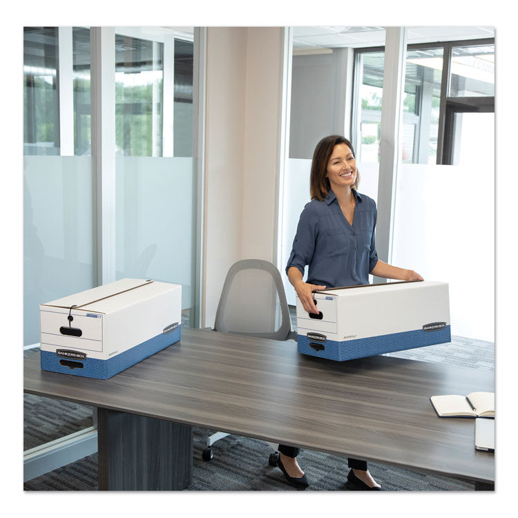 Liberty Heavy-Duty Strength Storage Boxes, Letter Files, 12.25" X 24.13" X 10.75", White/blue, 12/carton