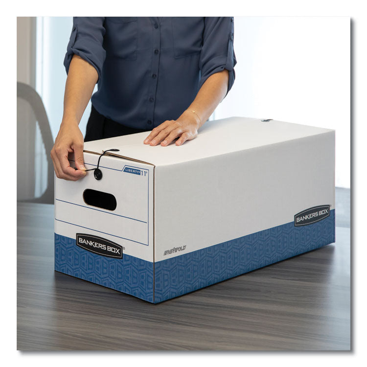 Liberty Heavy-Duty Strength Storage Boxes, Letter Files, 12.25" X 24.13" X 10.75", White/blue, 4/carton