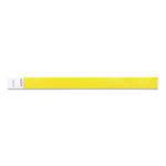 Security Wristbands, Sequentially Numbered, 10" x 0.75", Yellow, 100/Pack