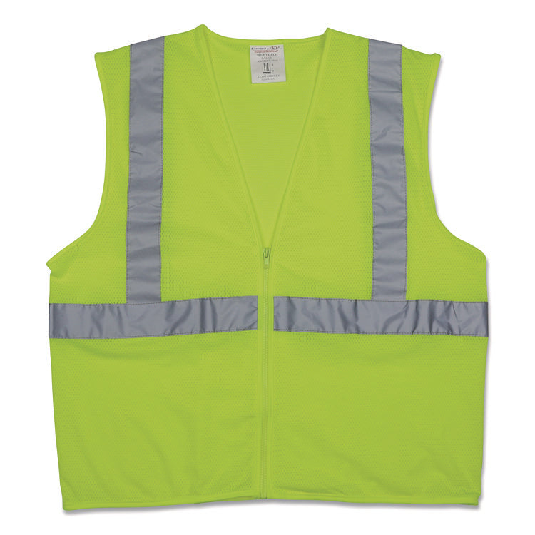 Zipper Safety Vest, X-Large, Hi-Viz Lime Yellow