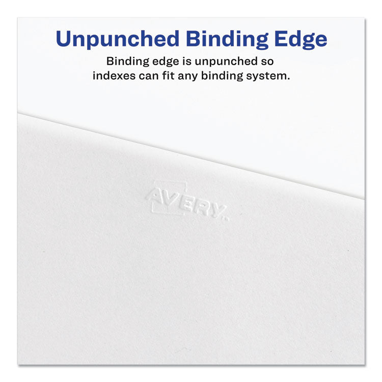 Preprinted Legal Exhibit Side Tab Index Dividers, Avery Style, 25-Tab, 51 To 75, 11 X 8.5, White, 1 Set, (1332)