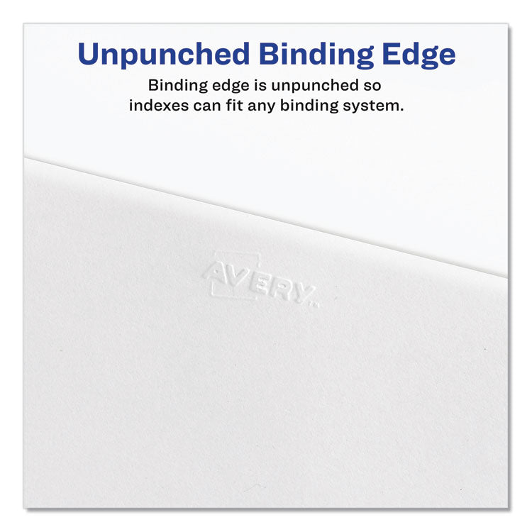 Preprinted Legal Exhibit Side Tab Index Dividers, Avery Style, 25-Tab, 101 To 125, 11 X 8.5, White, 1 Set, (1334)