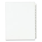 Preprinted Legal Exhibit Side Tab Index Dividers, Avery Style, 25-Tab, 51 To 75, 11 X 8.5, White, 1 Set, (1332)