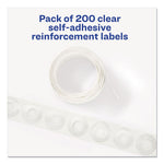 Dispenser Pack Hole Reinforcements, 0.25" Dia, Clear, 200/Pack, (5721)
