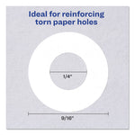 Dispenser Pack Hole Reinforcements, 0.25" Dia, White, 200/Pack, (5729)