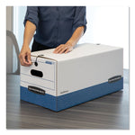 Liberty Heavy-Duty Strength Storage Boxes, Legal Files, 15.25" X 24.13" X 10.75", White/blue, 4/carton
