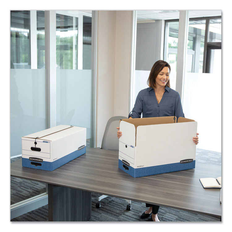 Liberty Heavy-Duty Strength Storage Boxes, Legal Files, 15.25" X 24.13" X 10.75", White/blue, 4/carton